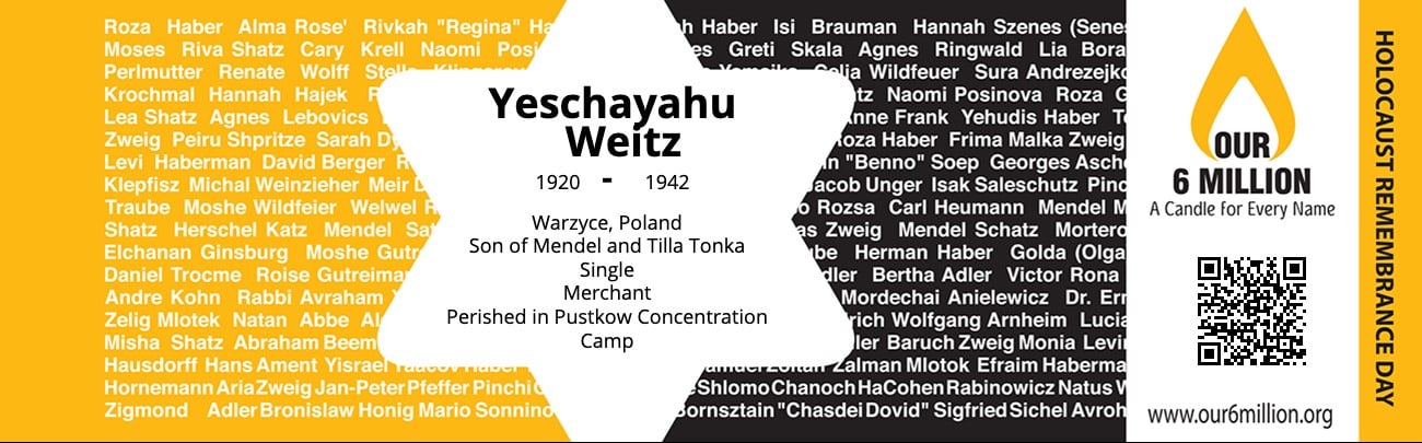 Yom HaShoah Labels (50/pk)